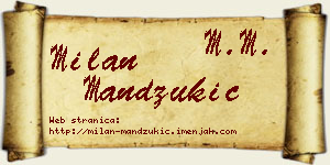 Milan Mandžukić vizit kartica